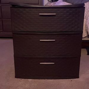 This is a three tower dresser it is used it is a little broken on the one side.